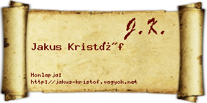 Jakus Kristóf névjegykártya