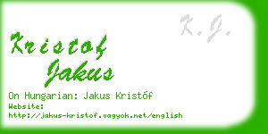 kristof jakus business card